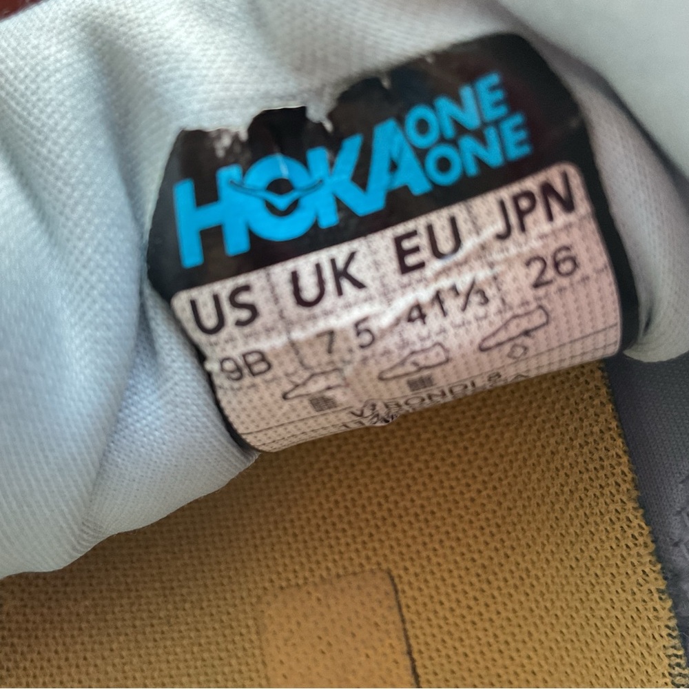 Hoka Women's Light Blue White Yellow Running Shoes - Picture 5 of 10